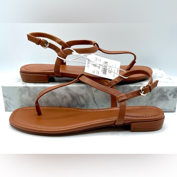 J. CREW Ankle-Strap Thong Sandals Brown and New. Size 9 - Picture 4 of 11